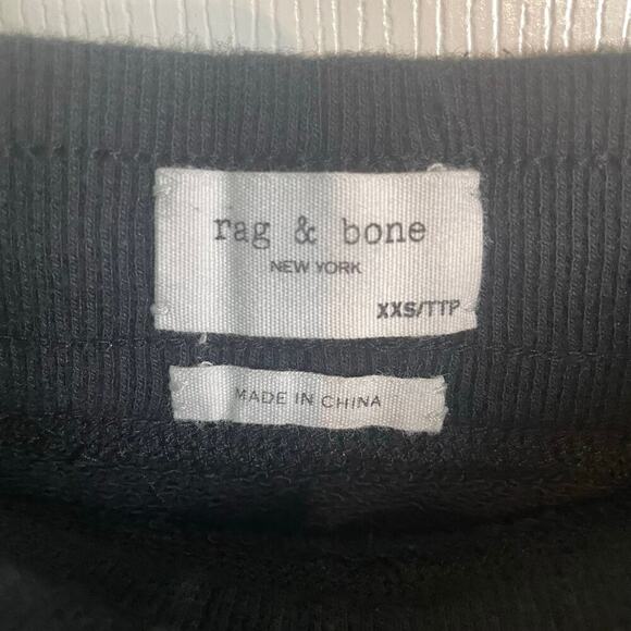 Rag & Bone Black Cotton Sweatshirt Skirt Drawstring Pencil Skirt Midi Size XXS - Picture 3 of 7